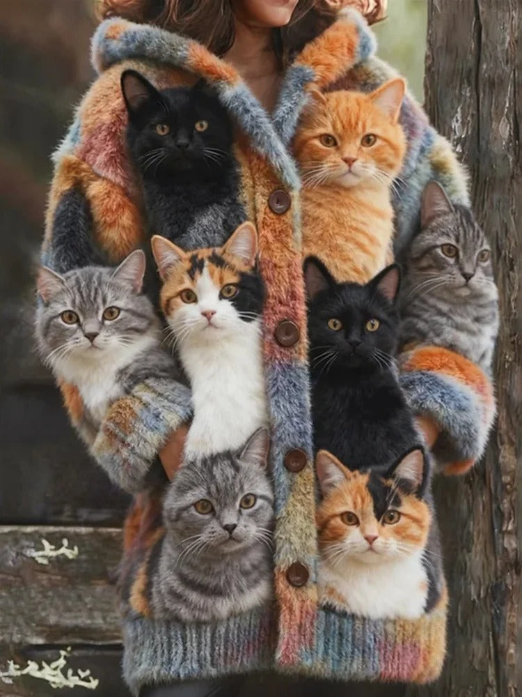 Womens Printed Casual Sweatshirt Jacket