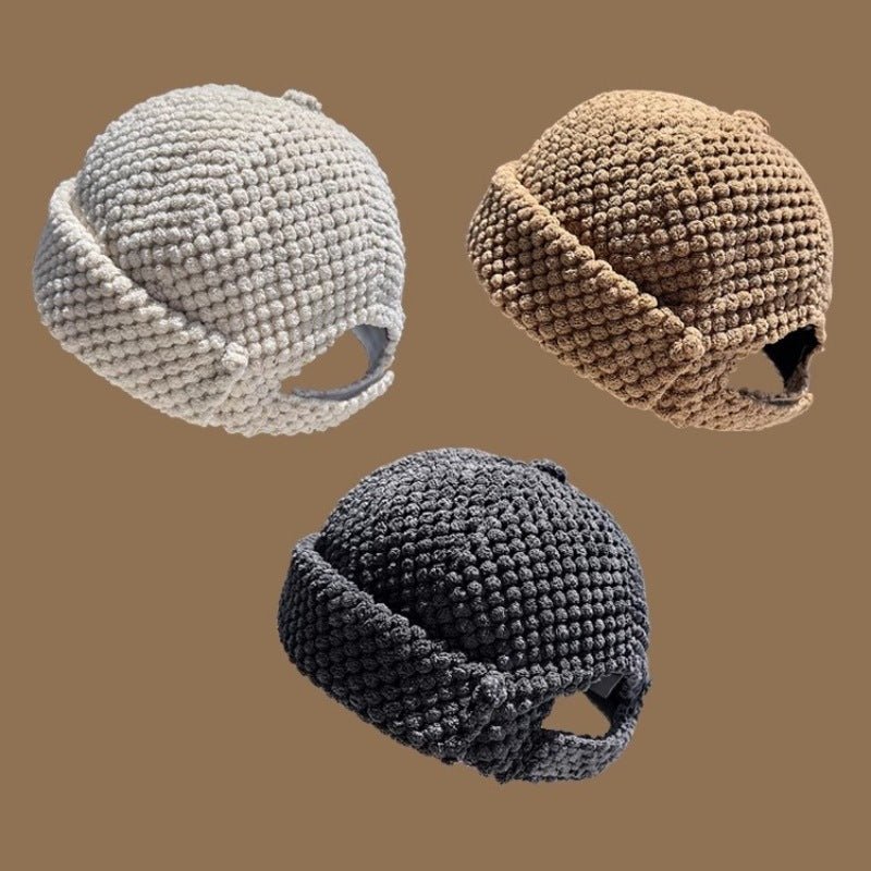 Men And Womenstreetwear Hip-hop Chic Cap For Fallwinter New Brimless Landlord-style Hat