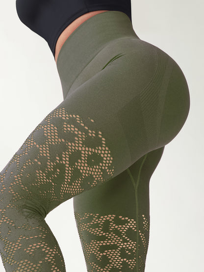 Hollow Mesh, Tight, High-waisted Yoga Pants