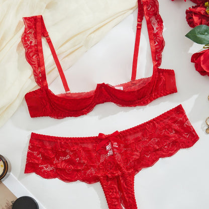 Cute Girl-Style Lace Bra And Underwear Set