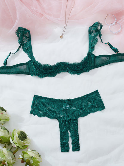 Cute Girl-Style Lace Bra And Underwear Set