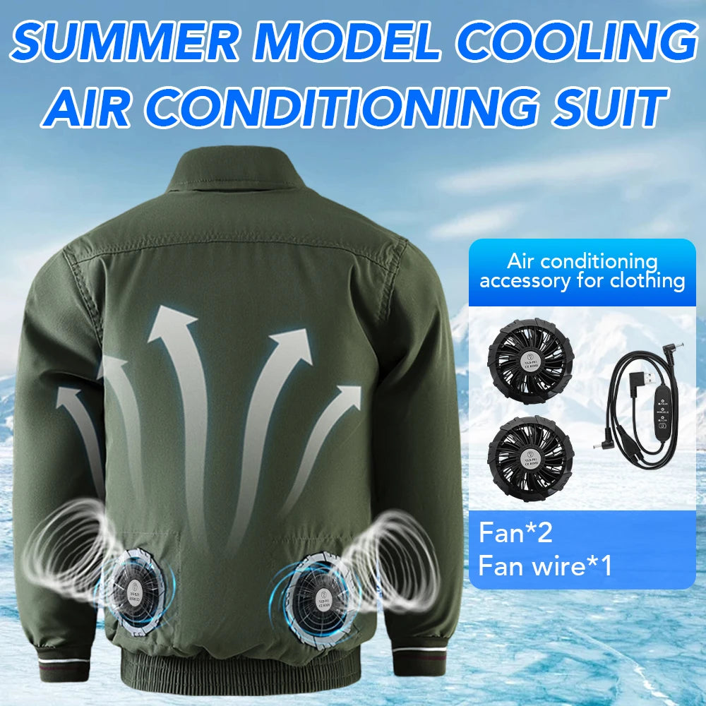 Outdoor Camouflage Workwear Summer Cooling Air Conditioning Clothes Men's Overalls Refrigeration Outdoor Protective Work Clothes