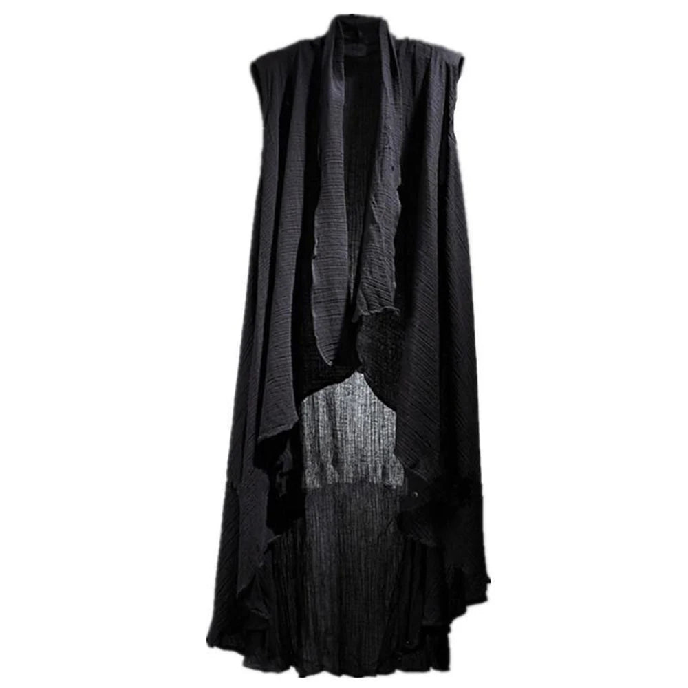 Mens Sleeveless Vest Light Breathable Mid-Length Cape Streetwear Fashion Youth Outerwear Campus Cloak Men'S Clothing 2025 New
