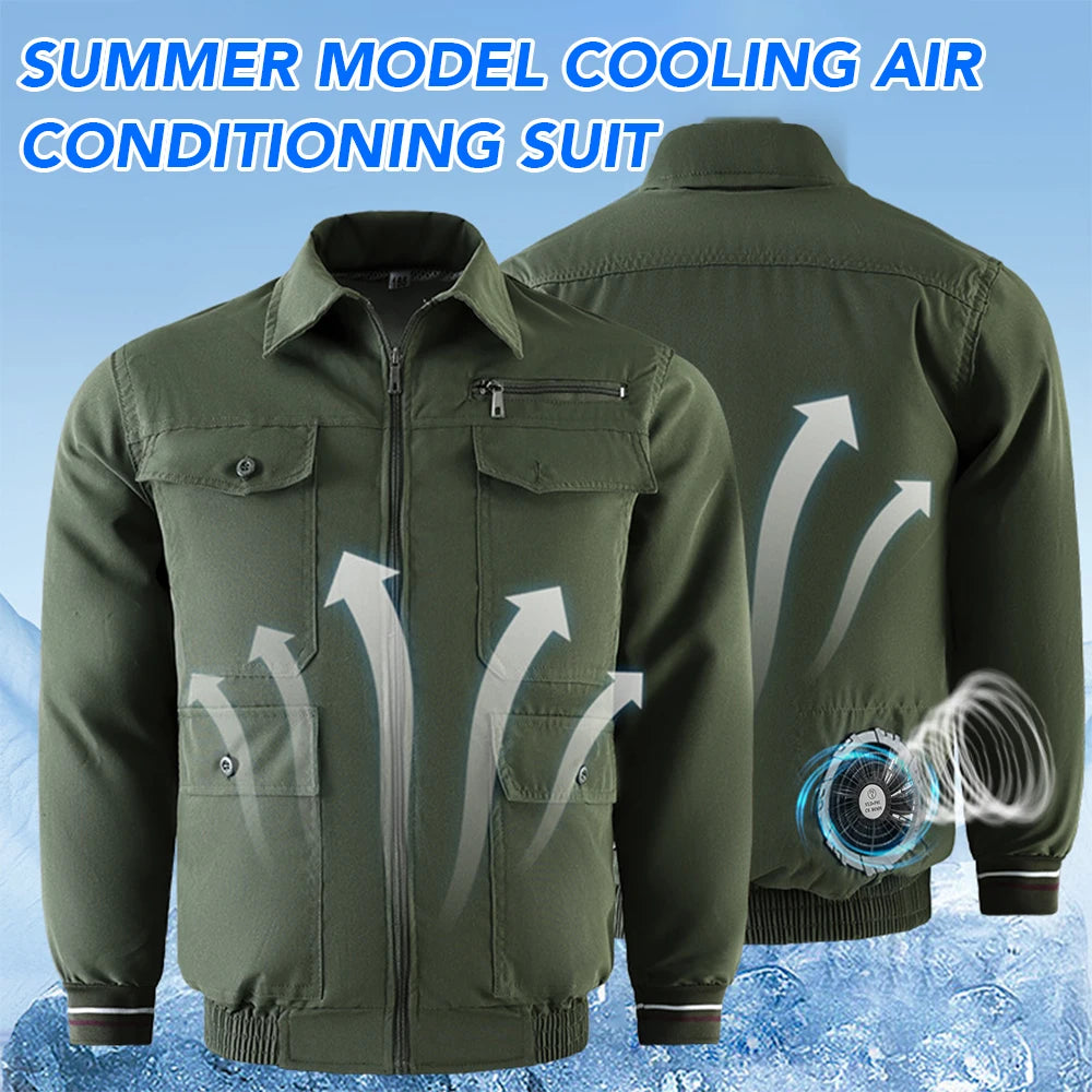 Outdoor Camouflage Workwear Summer Cooling Air Conditioning Clothes Men's Overalls Refrigeration Outdoor Protective Work Clothes
