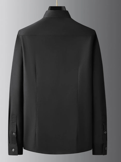 Brand Clothing Men Shirts Ribbon Decoration Long Sleeve Casual Shirts High-quality Business Luxury Social Dress Shirt Streetwear