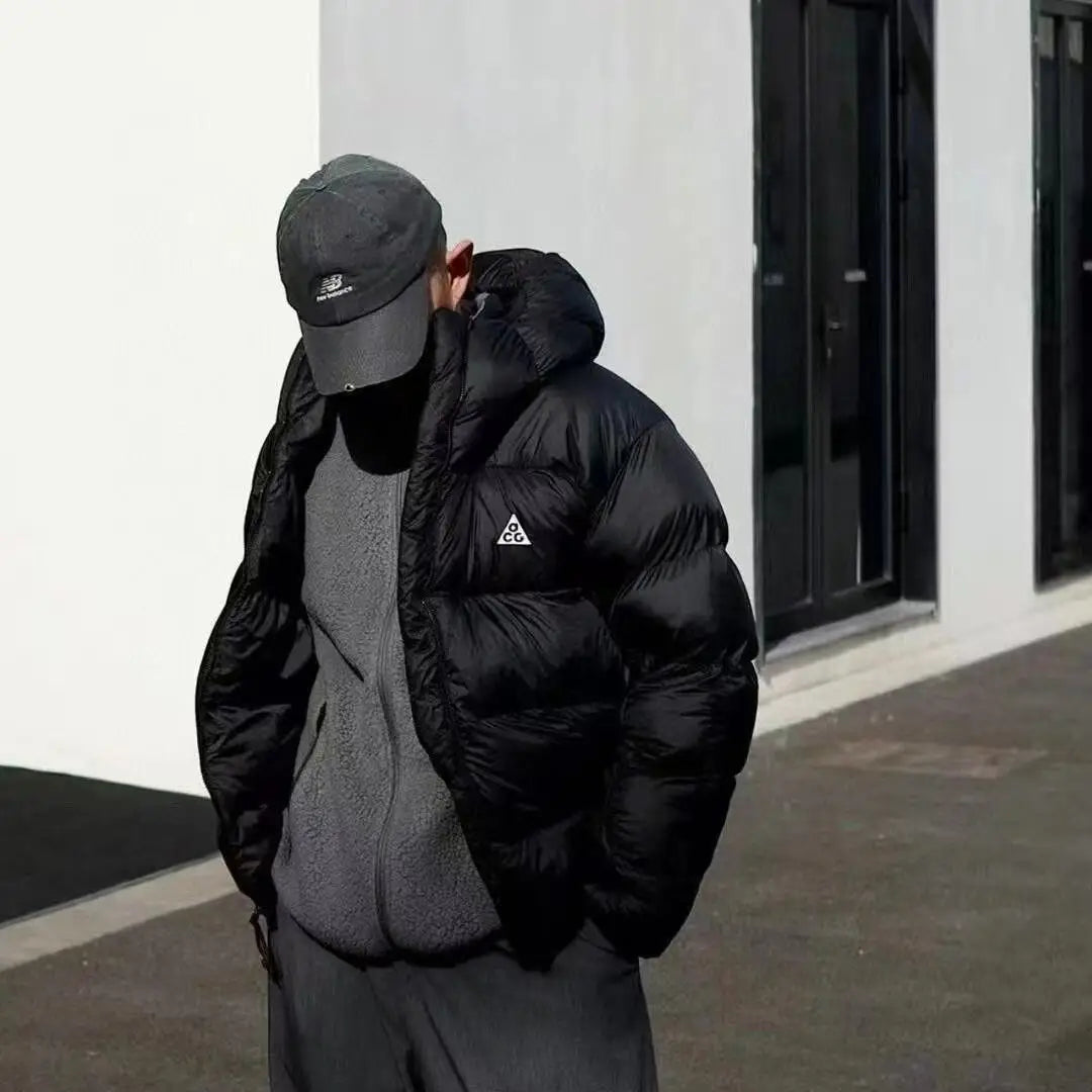 Winter cotton coat hooded warm and thick embroidered fashionable waterproof and windproof coats men winter jacket men clothing