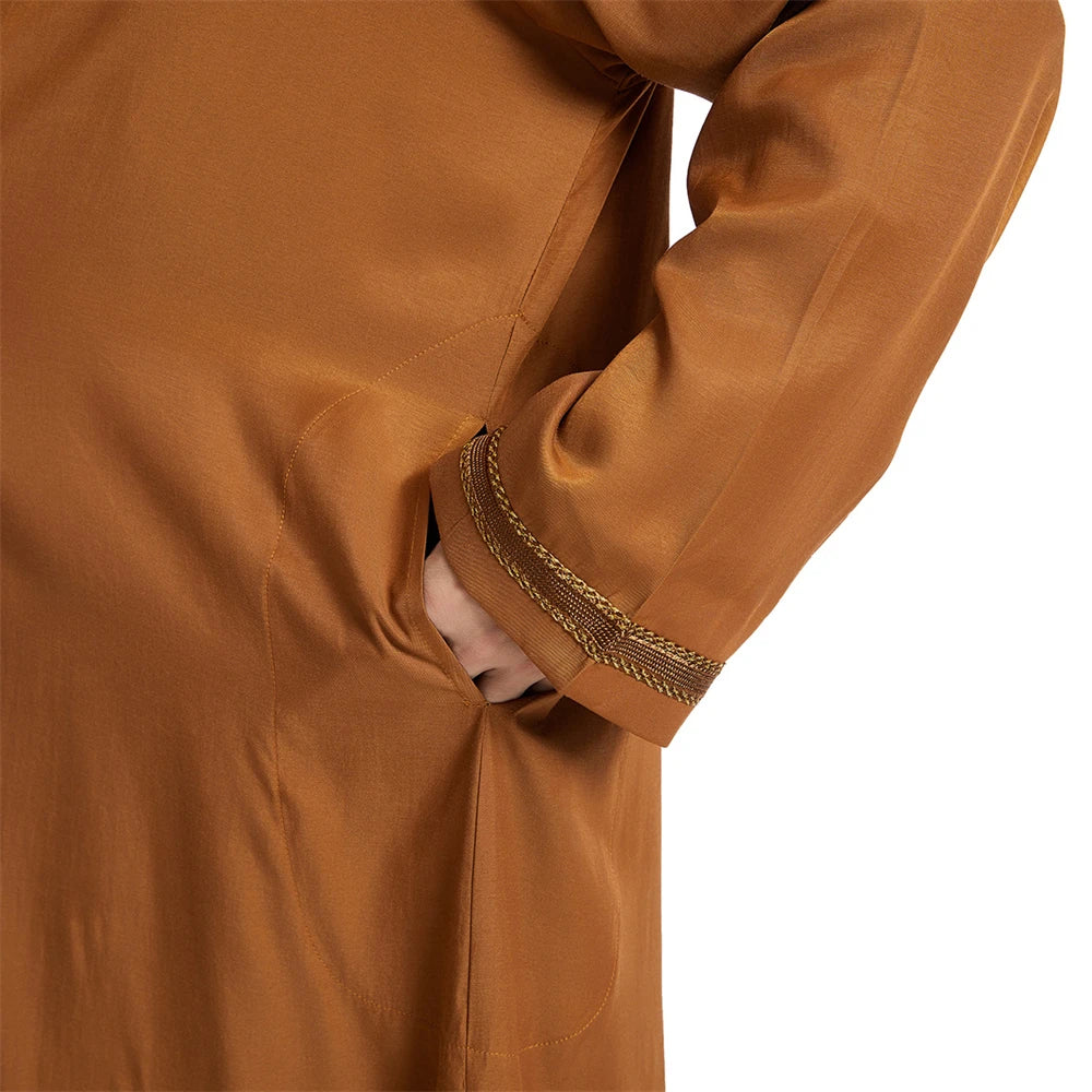 Men Muslim Robes Islamic Clothing Dubai Arabic Abaya Kaftan Eid Mubarak Prayer Maxi Jubba Thobe Man Traditional Costume Kimono