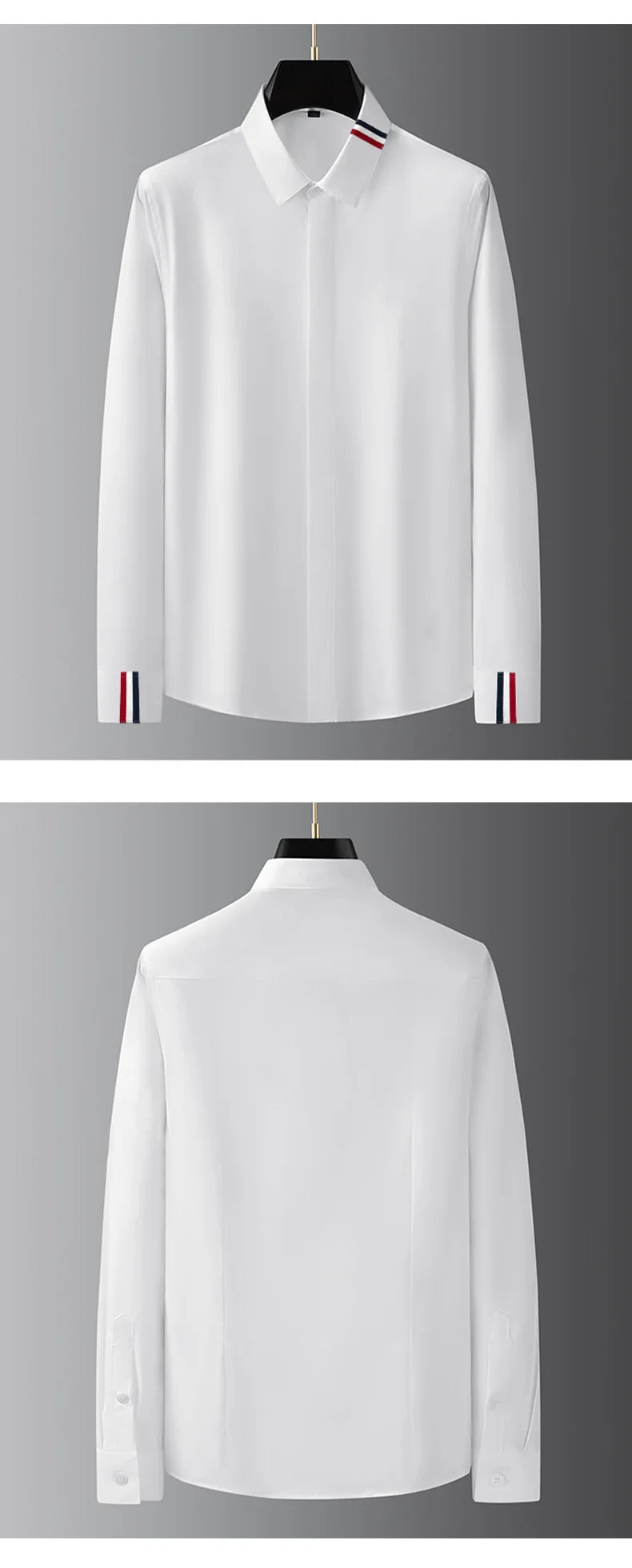 Brand Clothing Men Shirts Ribbon Decoration Long Sleeve Casual Shirts High-quality Business Luxury Social Dress Shirt Streetwear