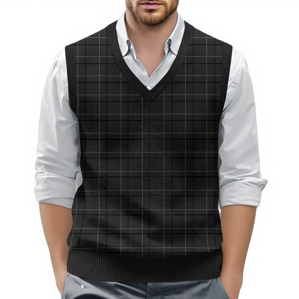Mens Clothes British Style Vest Men Checkered Vest Knitted Pullover Waistcoat Men'S Sleeveless Sweater Knit Vest Man Chaleco Lan