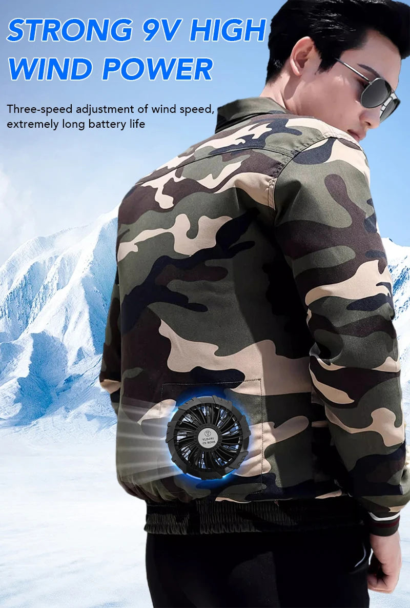 Outdoor Camouflage Workwear Summer Cooling Air Conditioning Clothes Men's Overalls Refrigeration Outdoor Protective Work Clothes