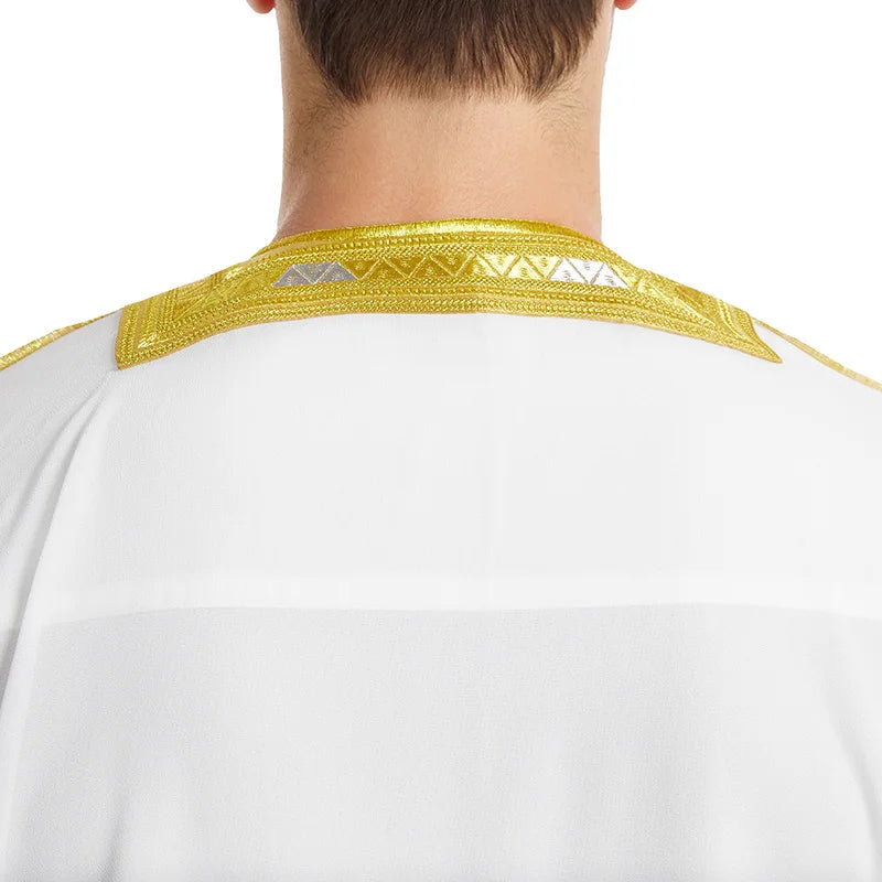 Men's Robe Muslim Clothes Kimono Loose Abaya Dresses Long Sleeve Embroidered Chiffon Kaftan Casual Formal Dubai Thobe