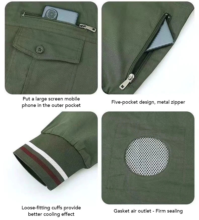 Outdoor Camouflage Workwear Summer Cooling Air Conditioning Clothes Men's Overalls Refrigeration Outdoor Protective Work Clothes