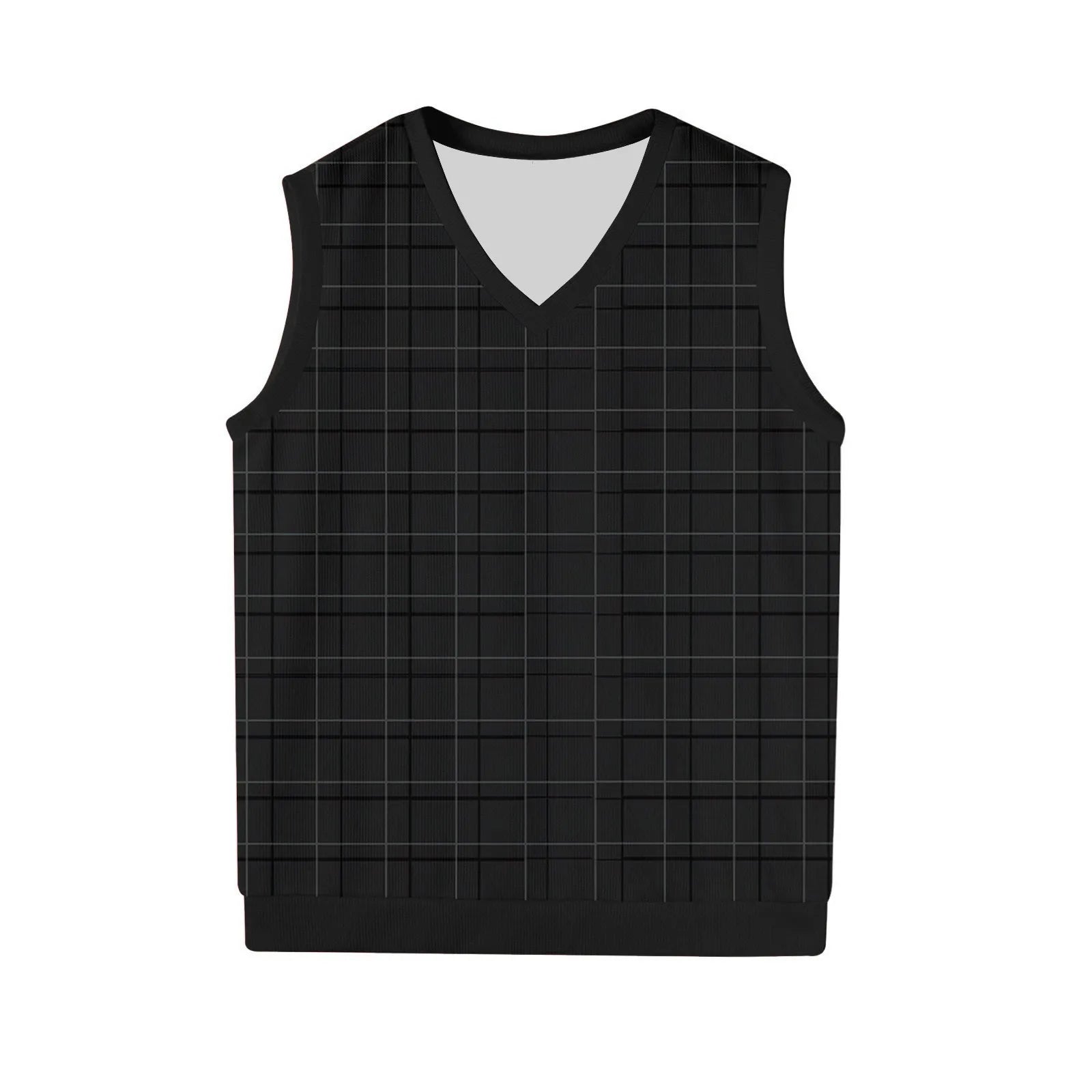 Mens Clothes British Style Vest Men Checkered Vest Knitted Pullover Waistcoat Men'S Sleeveless Sweater Knit Vest Man Chaleco Lan
