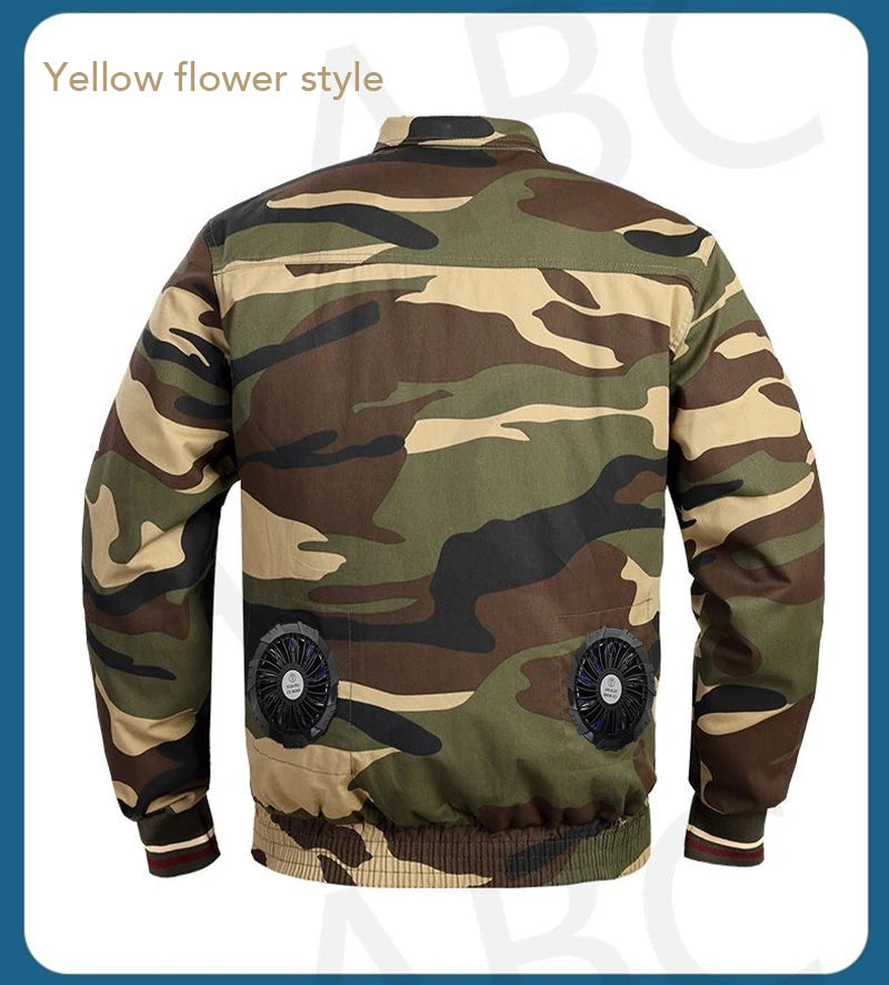 Outdoor Camouflage Workwear Summer Cooling Air Conditioning Clothes Men's Overalls Refrigeration Outdoor Protective Work Clothes