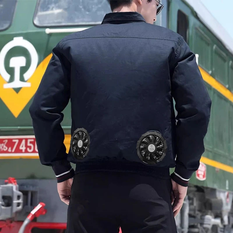 Outdoor Camouflage Workwear Summer Cooling Air Conditioning Clothes Men's Overalls Refrigeration Outdoor Protective Work Clothes