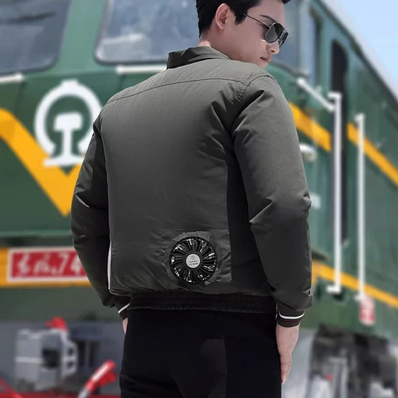 Outdoor Camouflage Workwear Summer Cooling Air Conditioning Clothes Men's Overalls Refrigeration Outdoor Protective Work Clothes