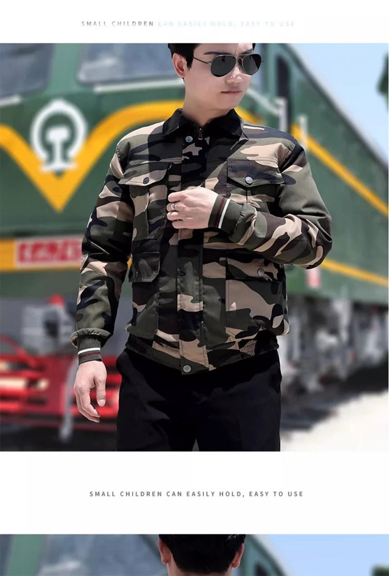 Outdoor Camouflage Workwear Summer Cooling Air Conditioning Clothes Men's Overalls Refrigeration Outdoor Protective Work Clothes