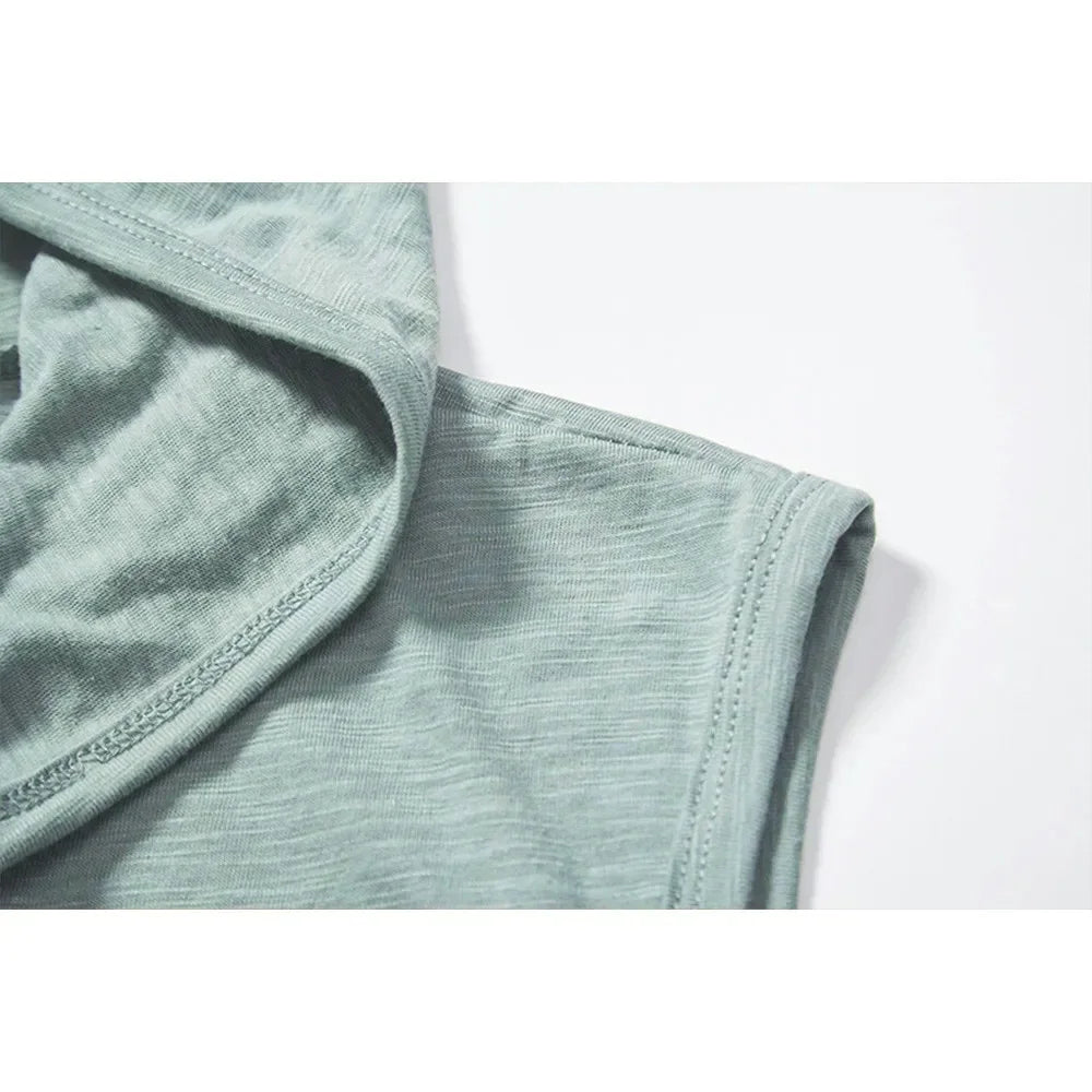 Cotton Men Gym Clothing Mens Causal Basic Hooded Tank Top Hooded Sleeveless Vest Sweatshirt Fitness Sportswear Tops Male