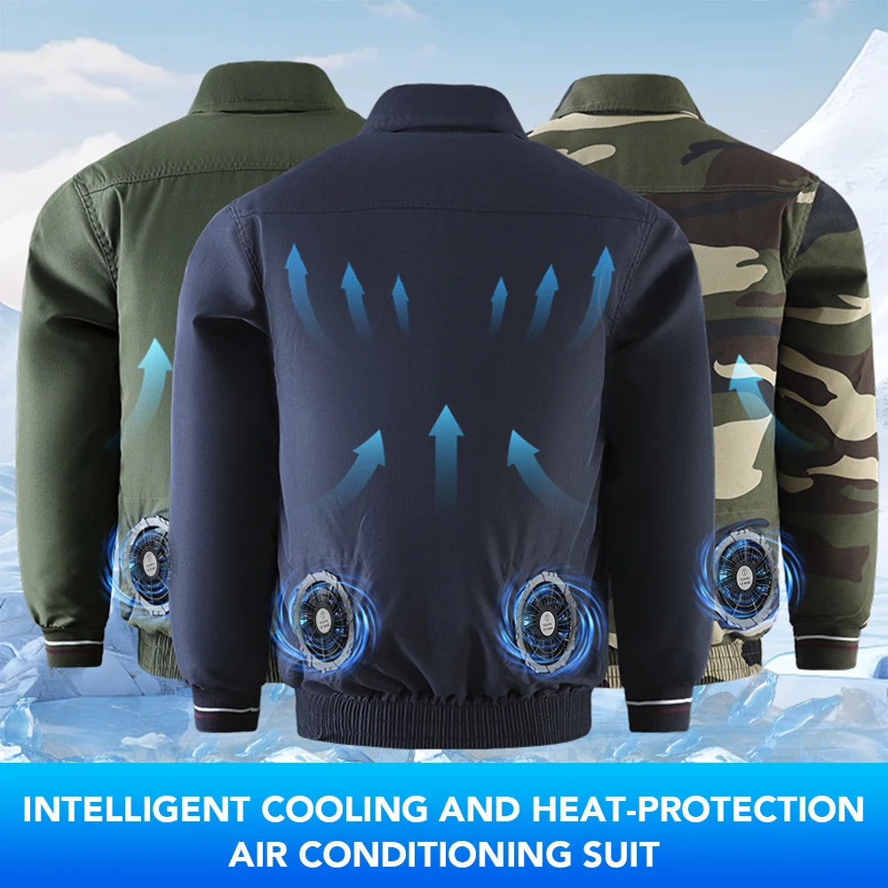 Outdoor Camouflage Workwear Summer Cooling Air Conditioning Clothes Men's Overalls Refrigeration Outdoor Protective Work Clothes