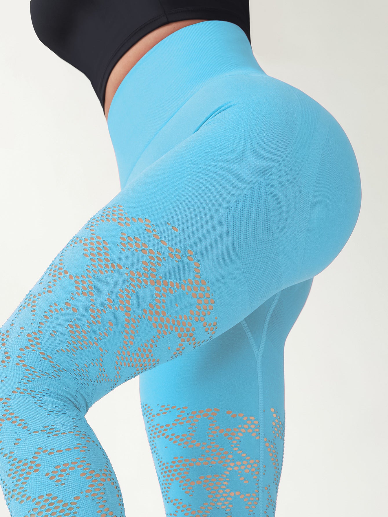 Hollow Mesh, Tight, High-waisted Yoga Pants